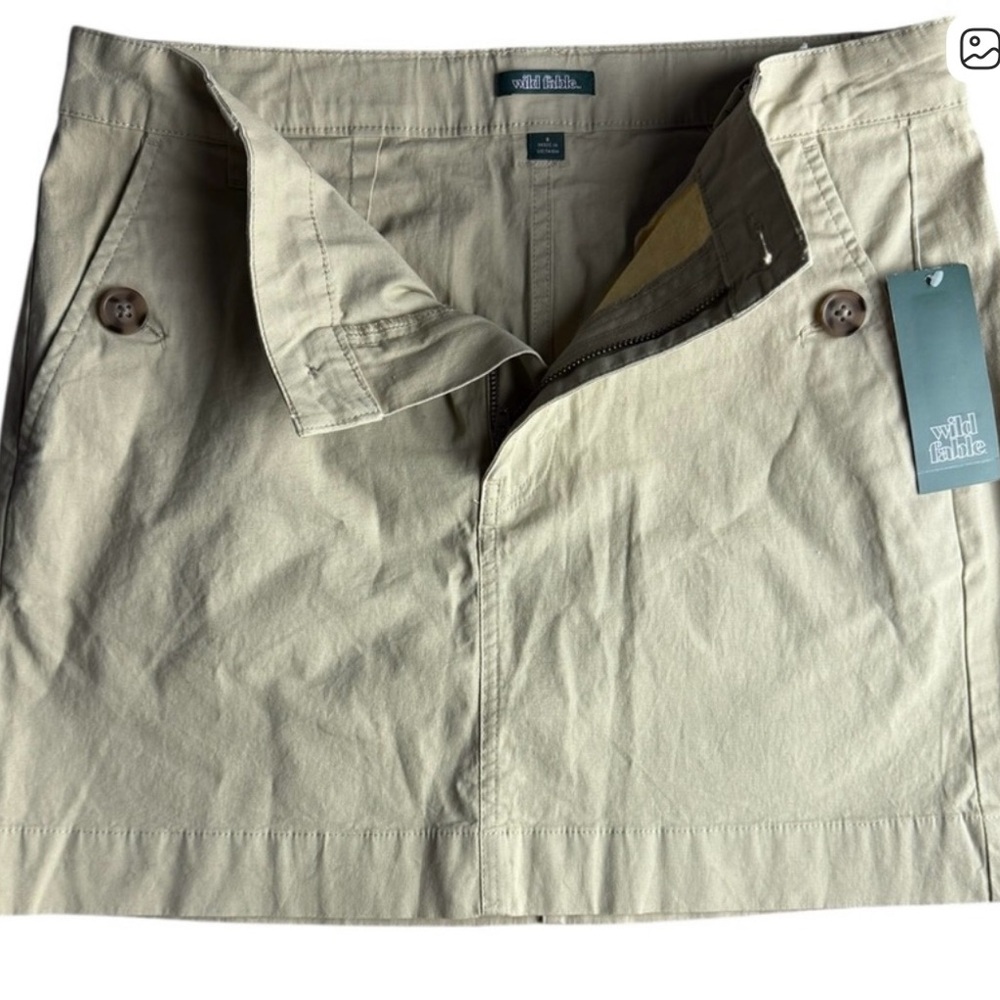 Wild Fable Preppy Women’s Tan Khaki hight Rise Boho Chic Mini Skirt Sz 6 New